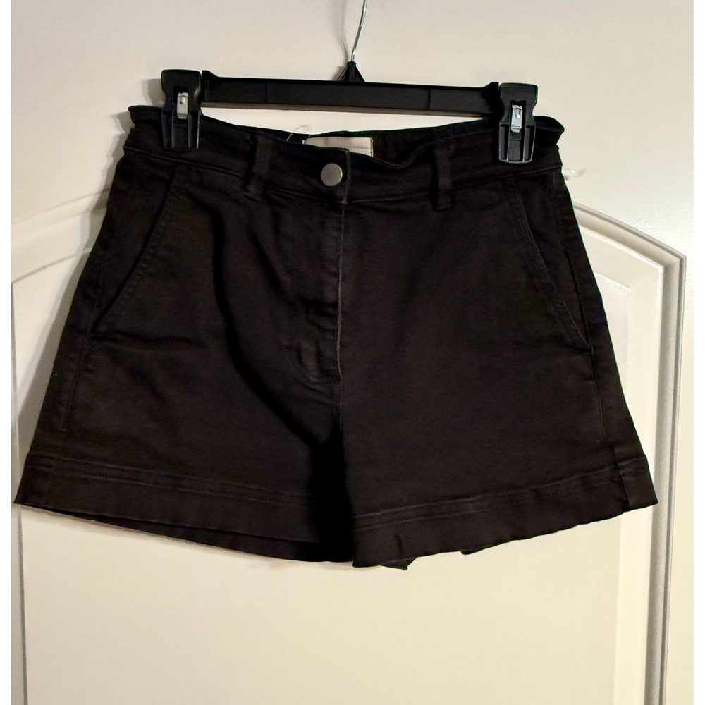 Everlane Chino Shorts 6 Black Cotton Stretch Minimalist Classic Clean Girl
